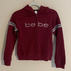 Bebe Girls Hoodie Burgundy Size 14